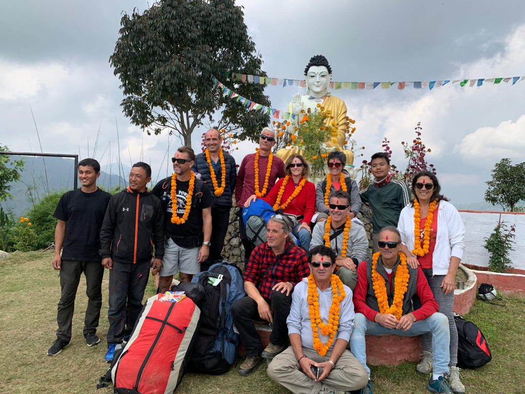 Le groupe de pilotes avec Horizon Parapente à Sirkot au Népal